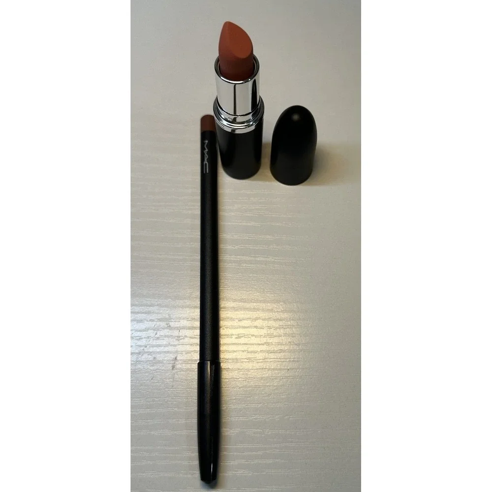 MAC Ximal Lip Duo Set Full Coverage Lipstick/ Lip Liner Spice & Velvet Teddy NIB